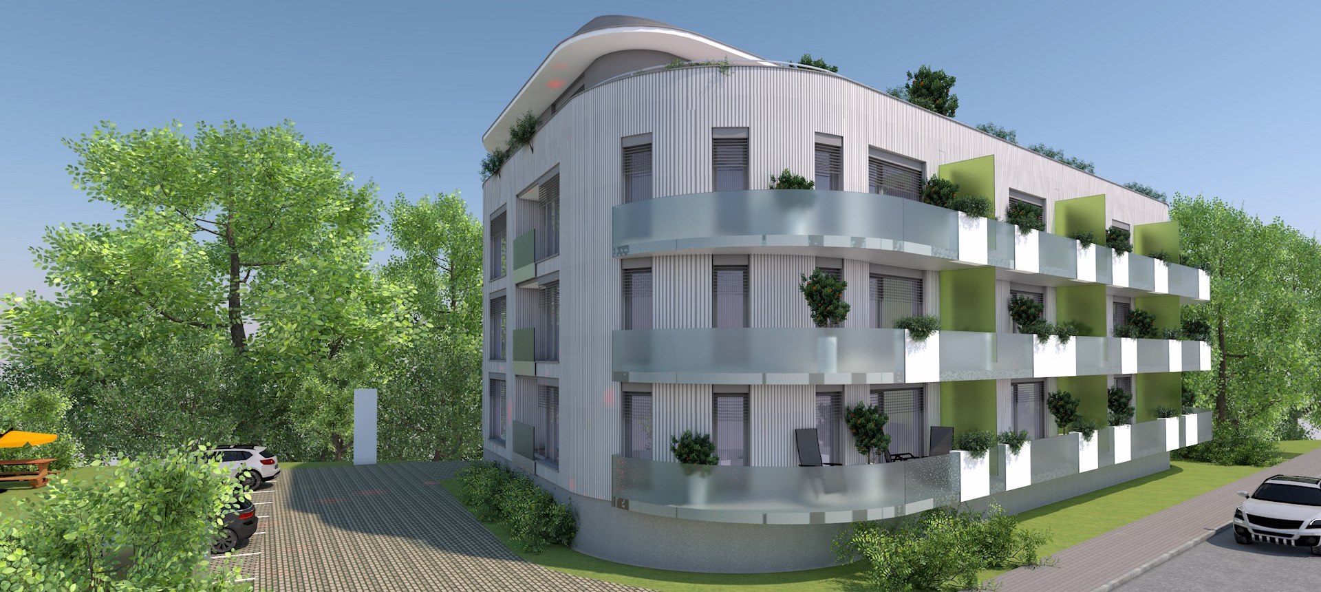 Pohled na budovu od silnice